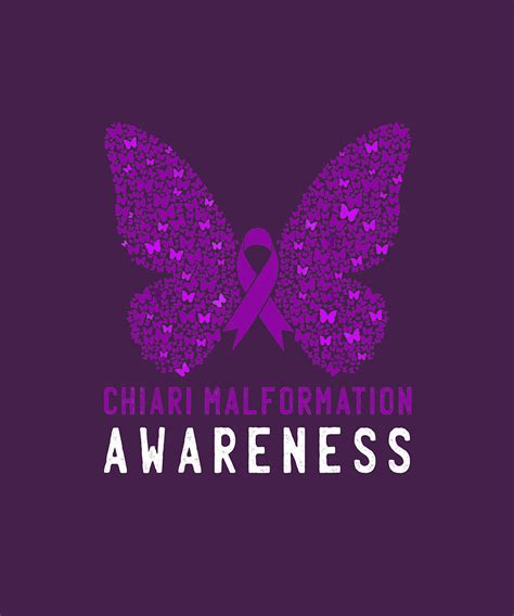 Butterfly Chiari Malformation Awareness Month Purple Ribbon TShirt ...