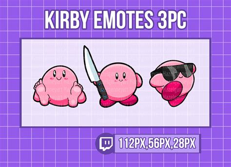 3 Kirby Emotes For Twitch Youtube Discord Etsy