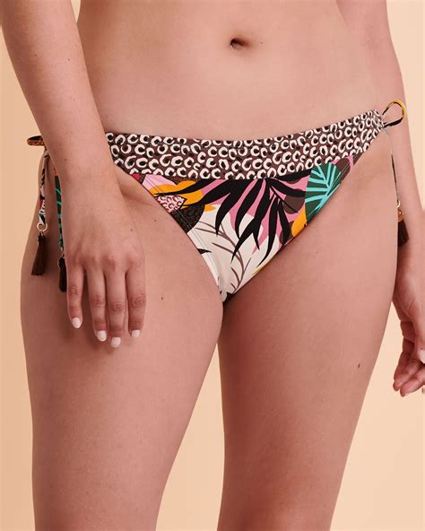 Bleu Rod Beattie Run Wild Side Tie Bikini Bottom Multicolor Print