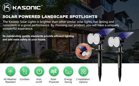 K Kasonic Solar Landscape Spotlights Outdoor In Solar Powered