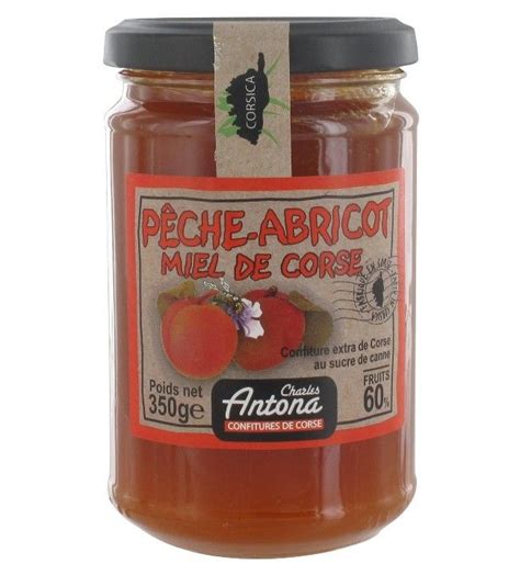 Confiture Pêche Abricot Miel de Corse CA 350 gr