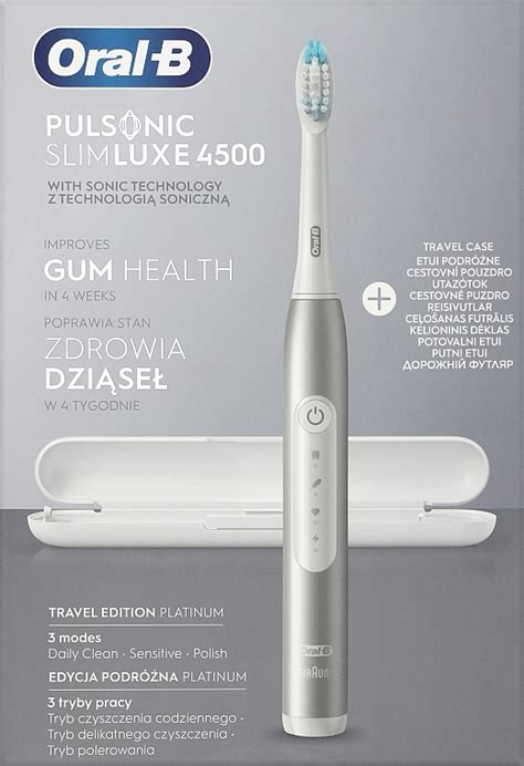 Oral B Braun Pulsonic Slim Luxe 4500 Elektrische Zahnbürste silber