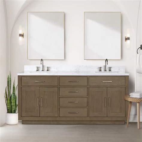 Lexora Condor In W X In D Grey Oak Double Bath Vanity And Carrara