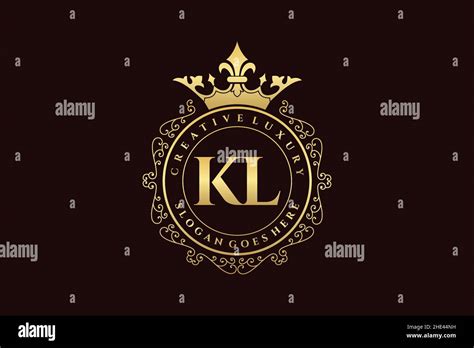 Kl Initial Letter Luxury Calligraphic Feminine Floral Hand Drawn