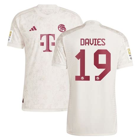 Alphonso Davies Player Bayern Munich 2023 24 Third Jersey White