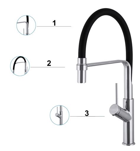 Granitan Robinet De Cuisine Avec Bec Flexible Vasto Chrome