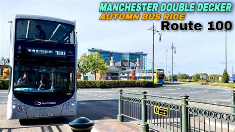 DOUBLE DECKER Bus Ride ROUTE 100 Trafford Centre To Manchester City