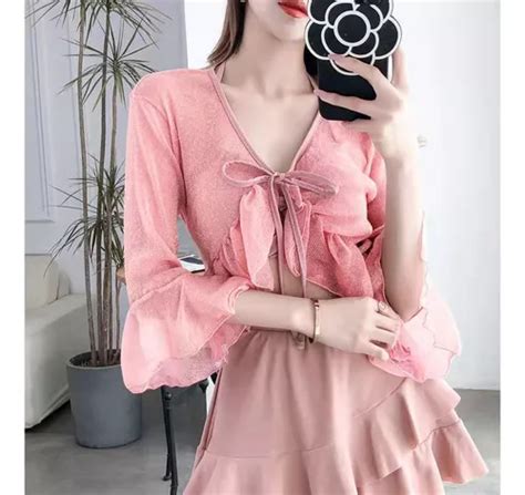 Conjunto De Bikini Coreano De Piezas Con Aros Para Mujer Meses sin interés