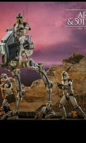 Hot Toys Star Wars The Clone Wars 501st Legion ARF Trooper AT RT 1 6 Scale Figure Set TMS091