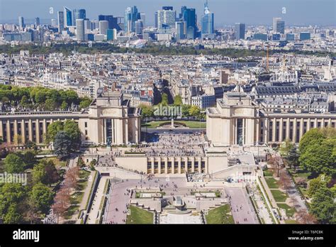 View from Eiffel Tower towards the Trocadero Stock Photo - Alamy