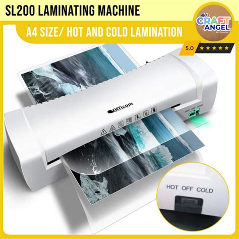 SL200 Laminating Machine A4 Size Hot And Cold Officom Brand Compact Laminator With 5pcs