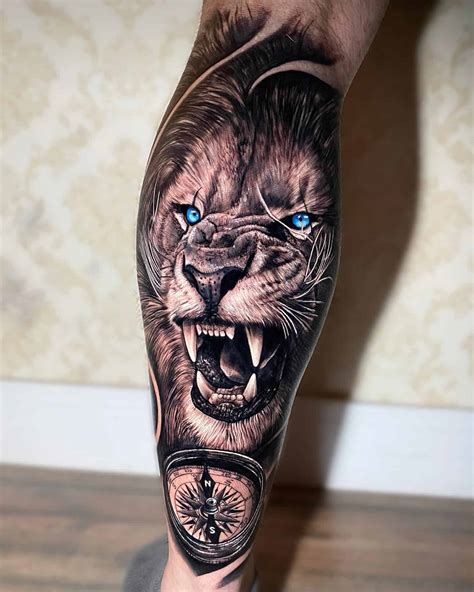 mean lion tattoo 1