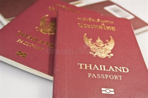 Thailand Pass Med Thai Pengar Arkivfoto Bild Av Kassa Globalt 91945664