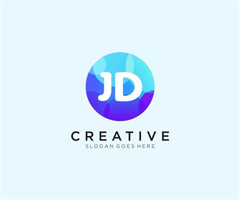 JD Initial Logo With Colorful Circle Template Vector 21844073 Vector