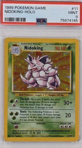 Pokémon 1999 Base Set Unlimited Psa 9 Nidoking Holo 11102 Mint Tcg Ebay