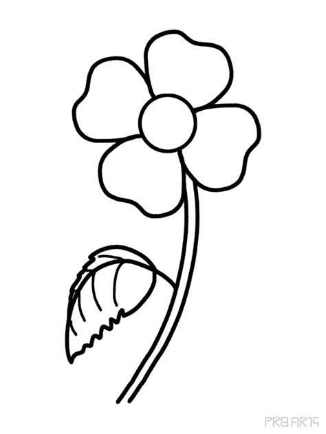 Flower Easy Drawing For Kids Prb Arts