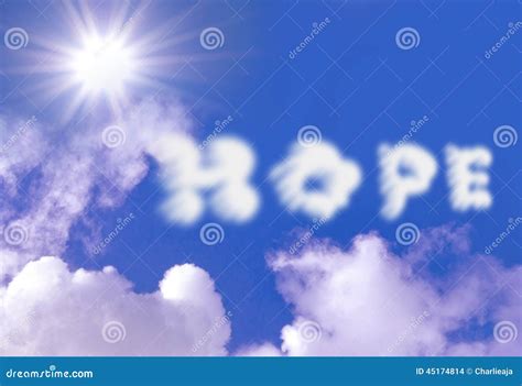 hope stock photo image  written rays spiritual nature