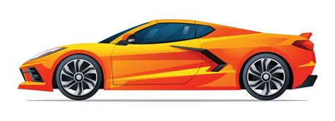 Car vector illustration. Sports car side view isolated on white ...