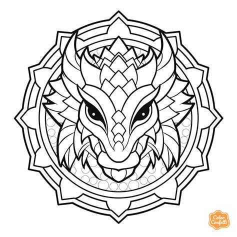 Dragon Mandala Coloring Page For Kids Free Printable Mandala