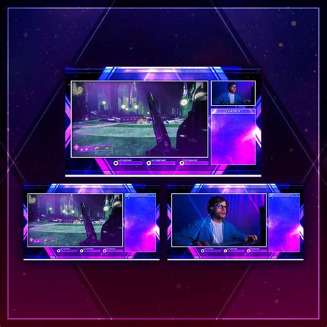 Galaxy Twitch Overlay Package Celestial Aesthetic Animated Stream