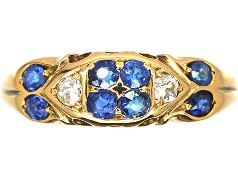 Edwardian 18ct Gold Sapphire And Diamond Ring 742s The Antique