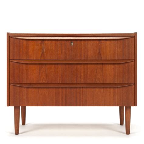 Danish Low Model Teak Vintage Chest Of Drawers Retro