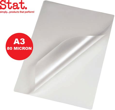 Stat Laminating Pouch A3 80 Micron Clear Pack Of 50