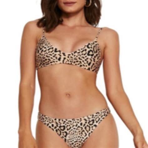 Vix Swim Nwt Vix Paula Hermanny Luli Bikini Top Paola Leopard Print