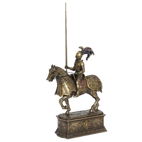 Buy Medieval Armored Knight And Horse With Jousting Lance On Decorated