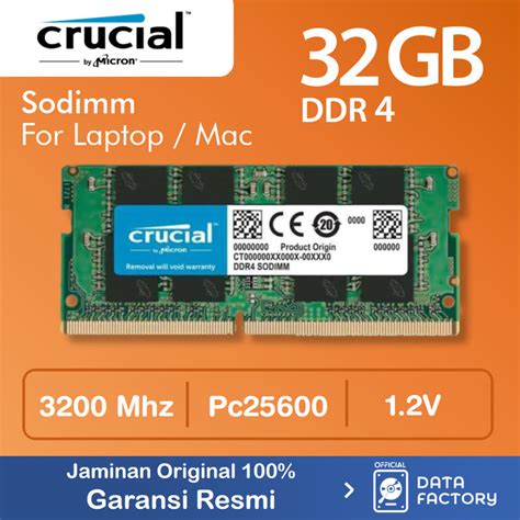 Jual RAM LAPTOP CRUCIAL DDR4 32GB PC25600 / 3200Mhz SODIMM MEMORY NOTEBOOK - Kota Surabaya ...