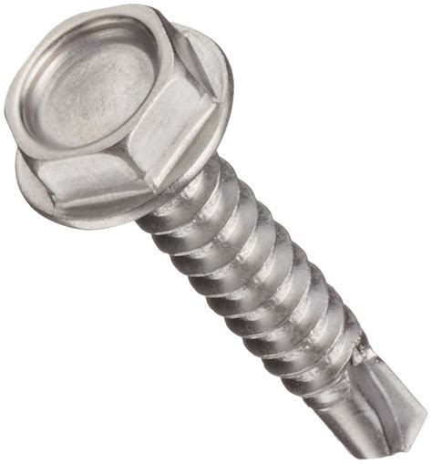 Stainless Steel Sheet Metal Screw Plain Finish Hex Head External Hex