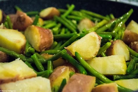 Poêlée de pommes de terre haricots verts et bacon Marine Pellegrino