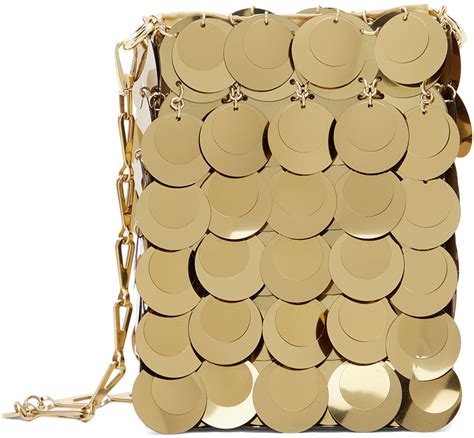 Gold Mini Sparkle Discs Bag By Rabanne On Sale