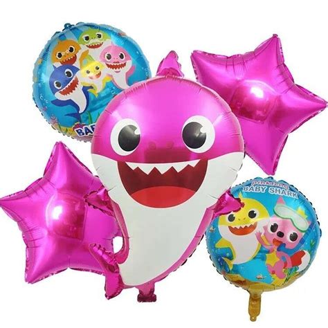 Buy La Fiesta Pc Pink Baby Shark Balloons For Baby Shark Birthday