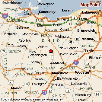 greenwich ohio  area map