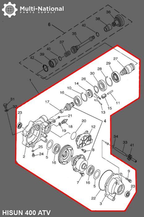 Engines Engine Parts Front Differential Cc Hisun Atv