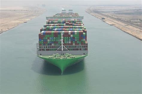 World Largest Container Vessel Ever Art Crosses Egypts Suez Canal