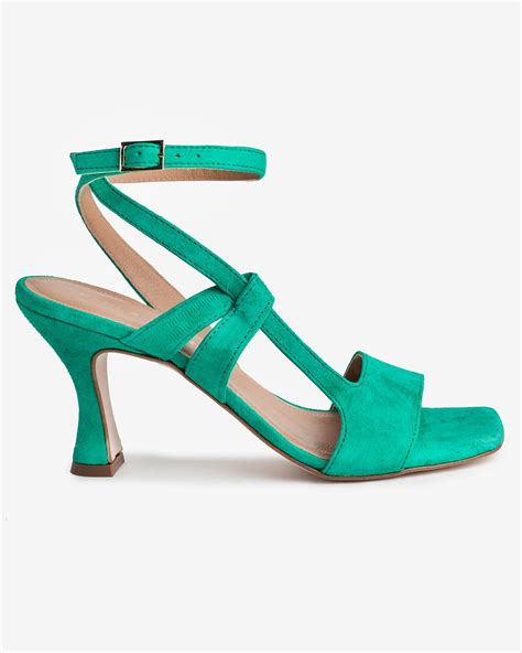 PAOLA FERRI πράσινα suede πέδιλα | Moustakis Shoes | Γυναικεία ...