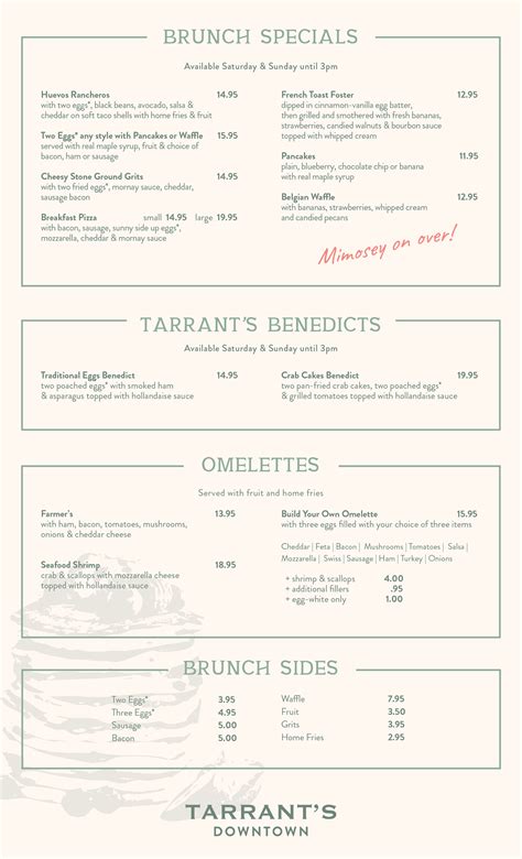Brunch - Tarrant's Downtown Cafe