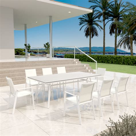 Table De Jardin Aluminium Hpl Places X Cm Biarritz Effet