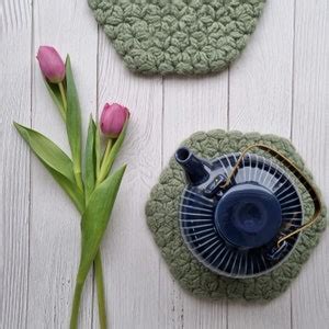 Farmhouse Crochet Trivet Pattern Chunky Crochet Hot Pad Kitchen Crochet Jasmine Stitch