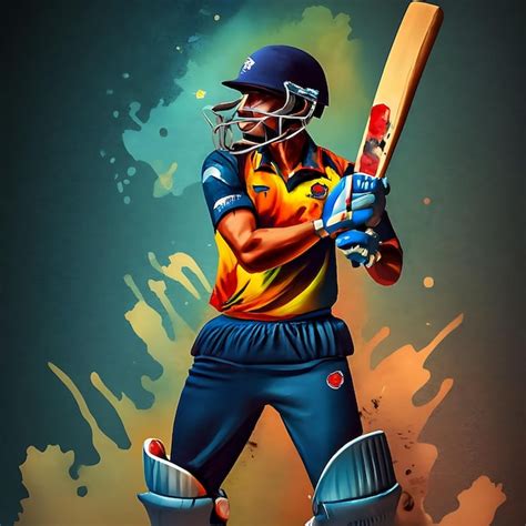 Premium AI Image World Cup 2023 The Batsman Holding A Cricket Bat