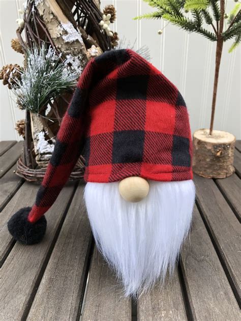 Winter Gnome Black And Red Buffalo Check Gnome Sweedish Nisse