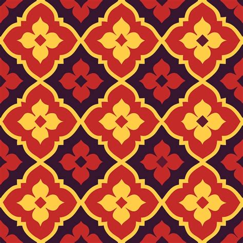 Premium Vector Seamless Pattern Of Tribal Inspired Quatrefoil