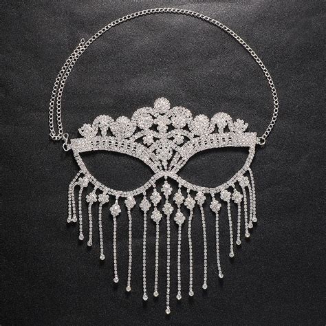 New Style Rhinestone Mask Prom Mask Masquerade Face Mask Etsy