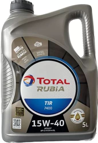 Aceite Para Motor Total Rubia Tir 7400 15w40 7 Litros Cuotas Sin