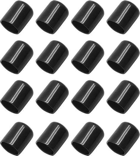 Bonsicoky 24 Pcs Round Rubber End Caps 4 5 20mm ID Vinyl Flexible