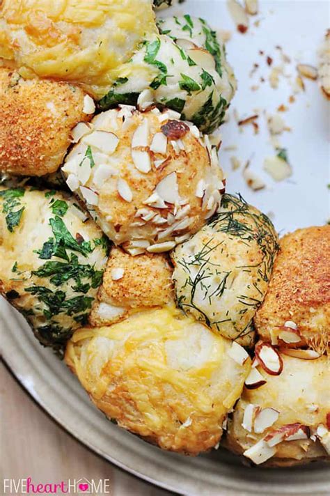 Savory Monkey Bread With Herbs Cheese • Fivehearthome