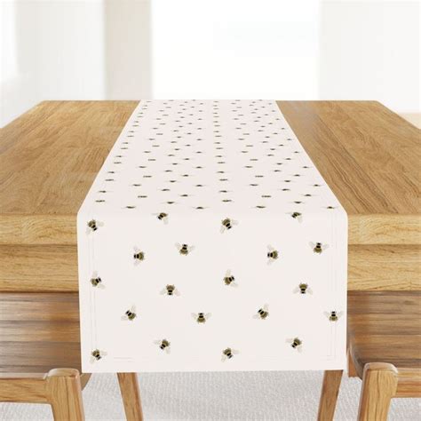 Pink Summer Bees Table Runner Honey Bees By Shelbyallison Pale Pink