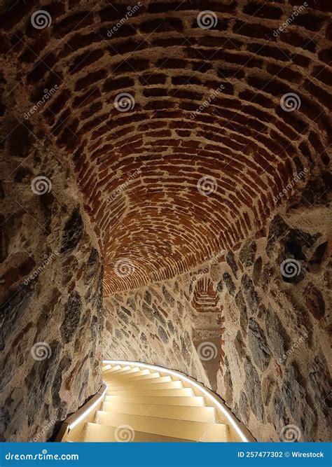 Vertical Shot Of The Stairways Inside Galata Tower In Istanbul Turkey